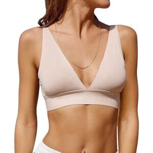 Vince Camuto Molded Fit Bra Beige Size XL Minimalist Wireless Shaping Comfort